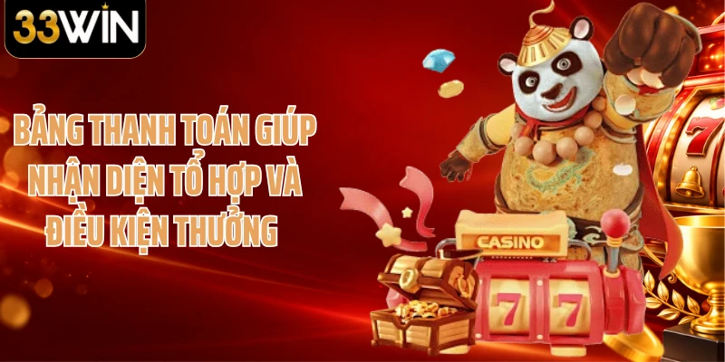 Bảng thanh toán giúp nhận diện tổ hợp và điều kiện thưởng