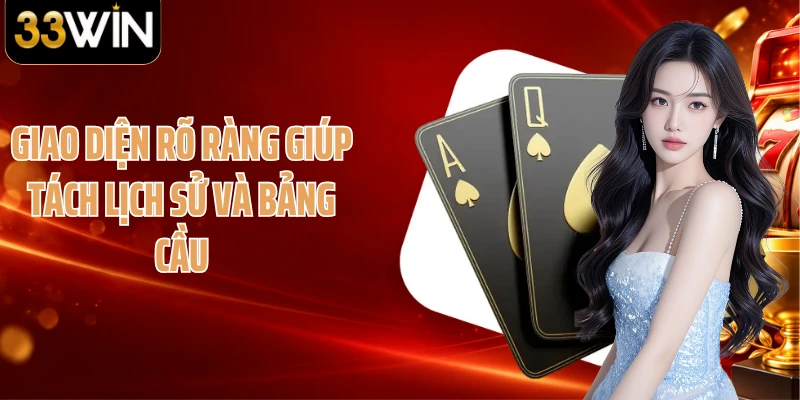 Giao diện rõ ràng giúp tách lịch sử và bảng cầu